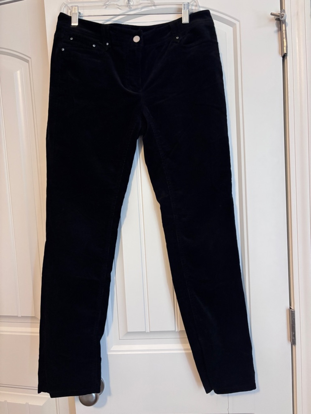 White House Black Market Black Corduroy Trousers with Star-Lined Waist